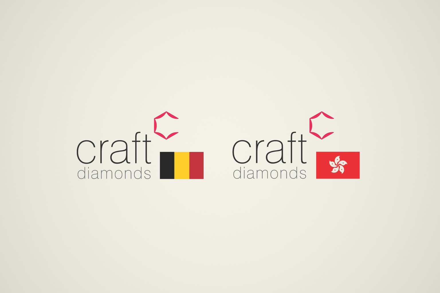 The Craft Diamonds mark in its Belgium and Hong Kong lock-ups, side by side.